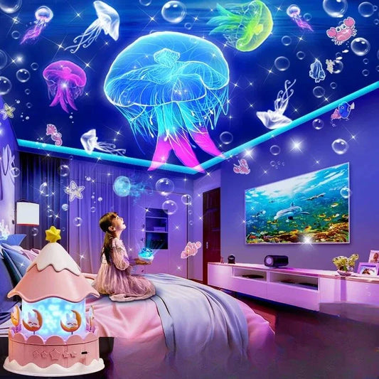 cute carousel-style projector night light
