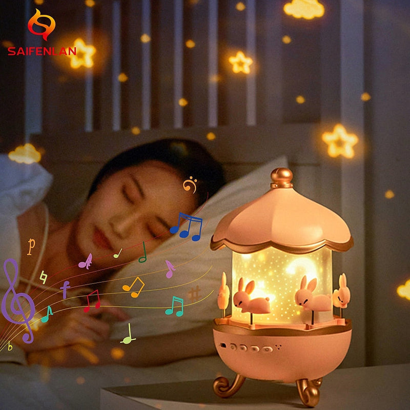 cute carousel-style projector night light