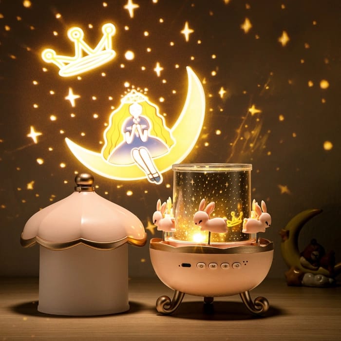 cute carousel-style projector night light