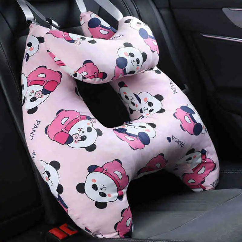 Car Pillow for Kids Breathable Cotton Washable Travel Neck Pillow Cushion Support for Sleeping Baby