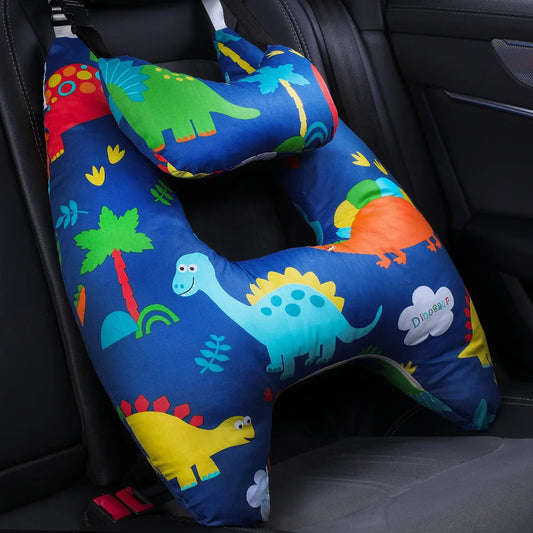 Car Pillow for Kids Breathable Cotton Washable Travel Neck Pillow Cushion Support for Sleeping Baby