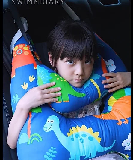 Car Pillow for Kids Breathable Cotton Washable Travel Neck Pillow Cushion Support for Sleeping Baby