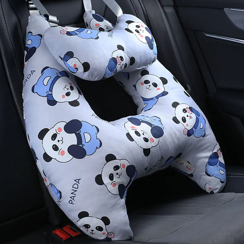 Car Pillow for Kids Breathable Cotton Washable Travel Neck Pillow Cushion Support for Sleeping Baby